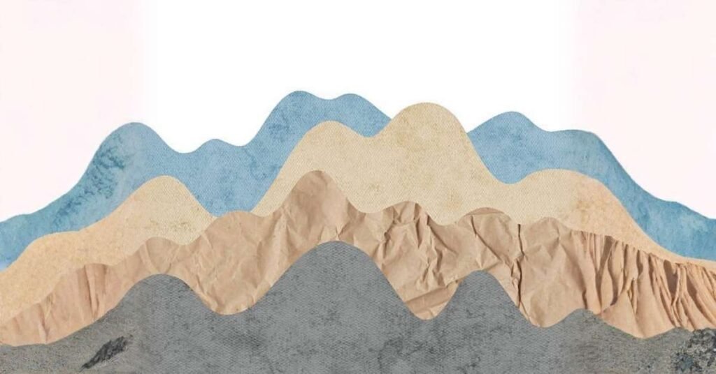 natural drawn mountains over craft paper